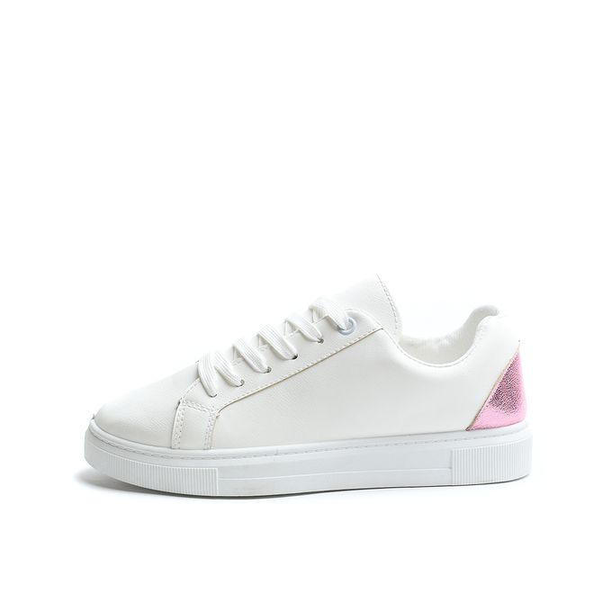 Desert Chic And Comfy , Women's Shiny Back Flat Sneakers