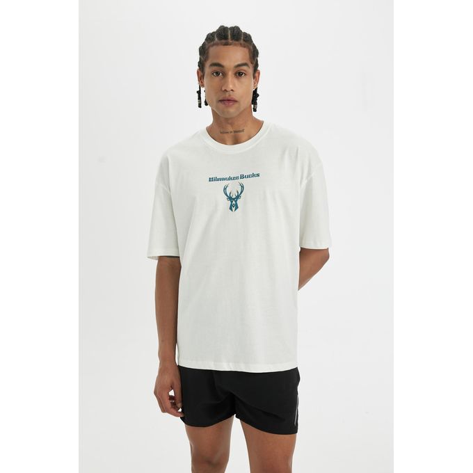 Defacto Man Fit Oversize Fit-Nba Crew Neck T-Shirt