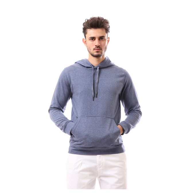 Andora Cotton Slip On Blue Regular Fit Hoodie