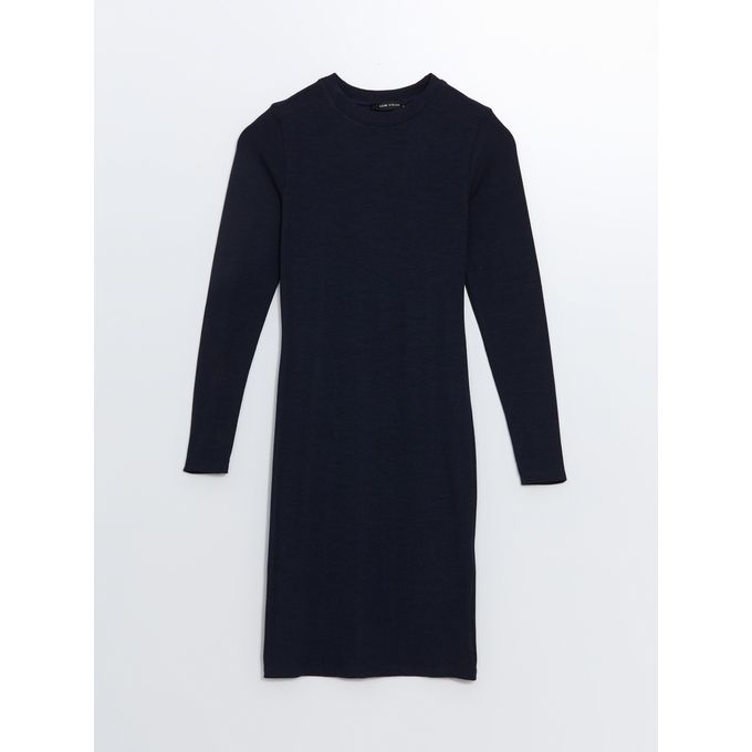 LC Waikiki Women's Crew Neck Straight Bodycon Dress