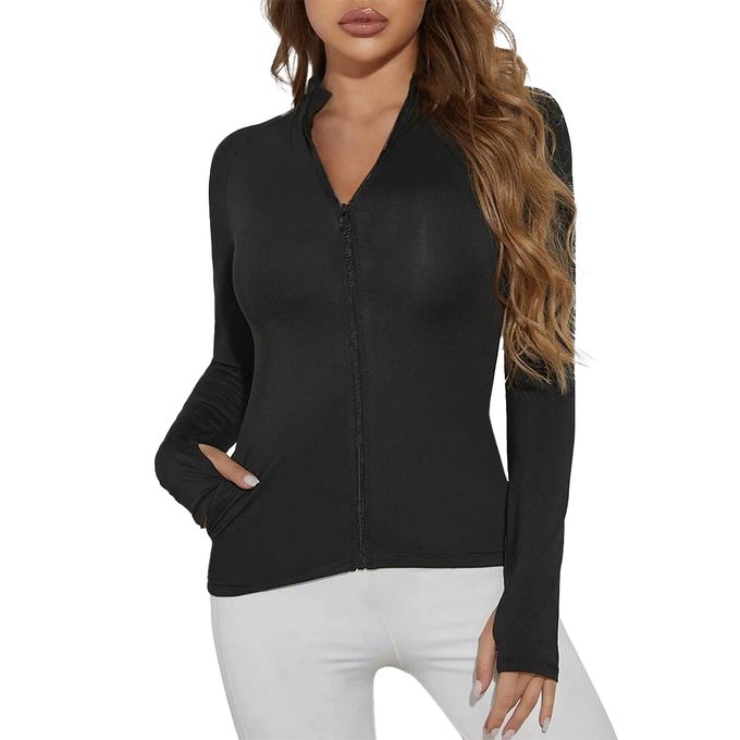 Nileton Sport Jacket - Long Sleeve Top Full Zipper T-shirt For Women