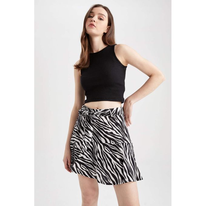 Defacto Woman Fit And Flare Woven Skirt