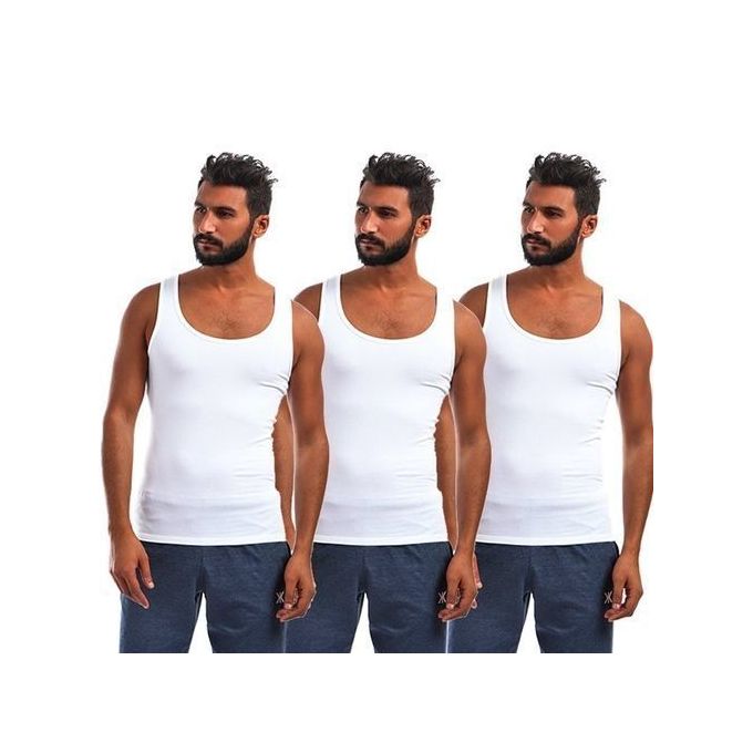 Dice 100% Cotton (3) Sleeveless Solid Men Undershirts