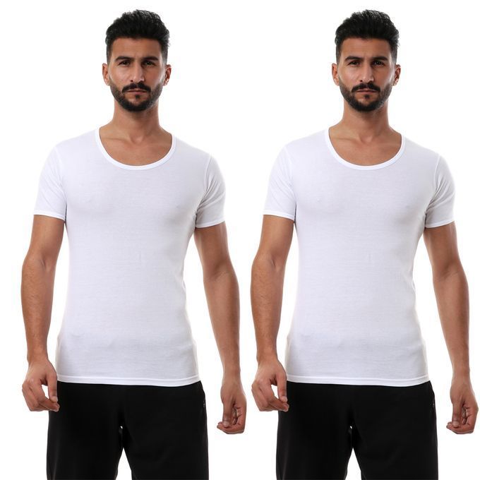 Dice - Set Of (2) 100% Cotton Half Sleeve - White