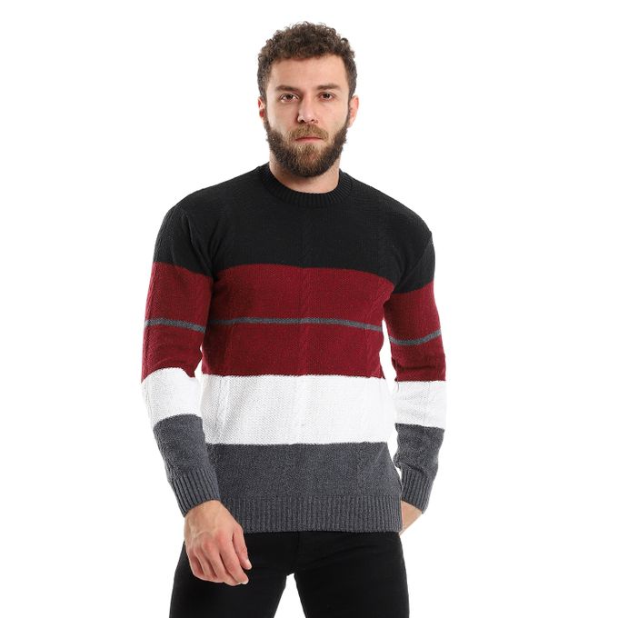 Caesar Wool Mens Pullover With Multi Design