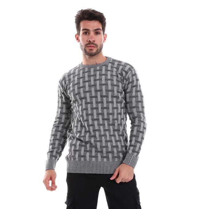 Caesar Wool Mens Pullover With Multi Design