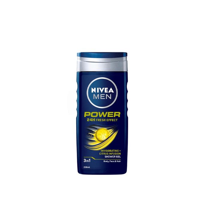 NIVEA MEN MEN Power Fresh Shower Gel 3in1, 24h Fresh Effect, Citrus Scent, 250ml