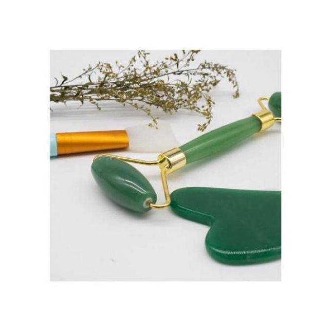 Anti-aging Facual Massage -Natural Jade Roller And Gua Sha Set