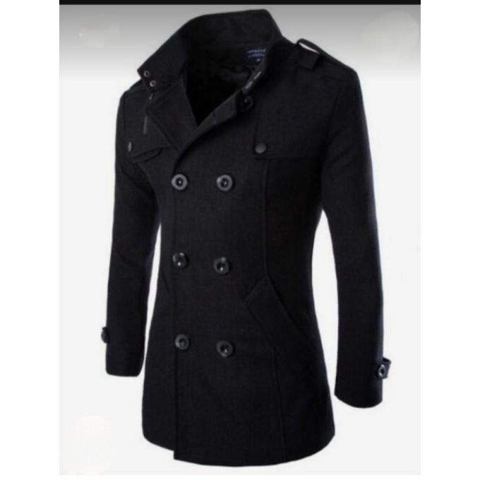 Elegant Men's Felt Jacket - Black Color