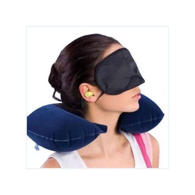 Travel Set - 3 Pcs - Earplug, Eye Shade & Neck Pillow