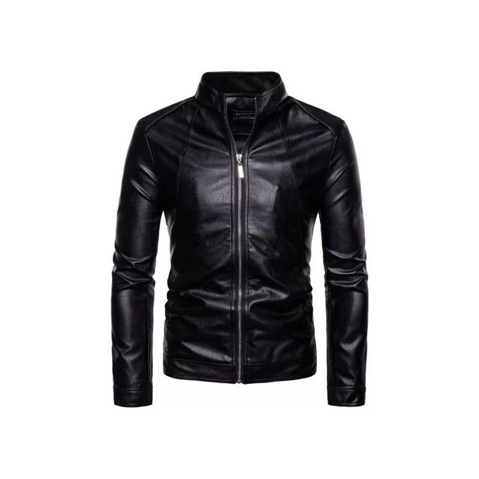 Premium Quality Men's Leather Jacket- Black 2025