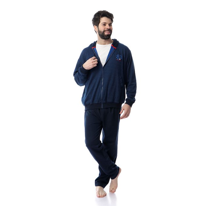 Shorto Men's Winter Hoodie -2445- Navy Blue