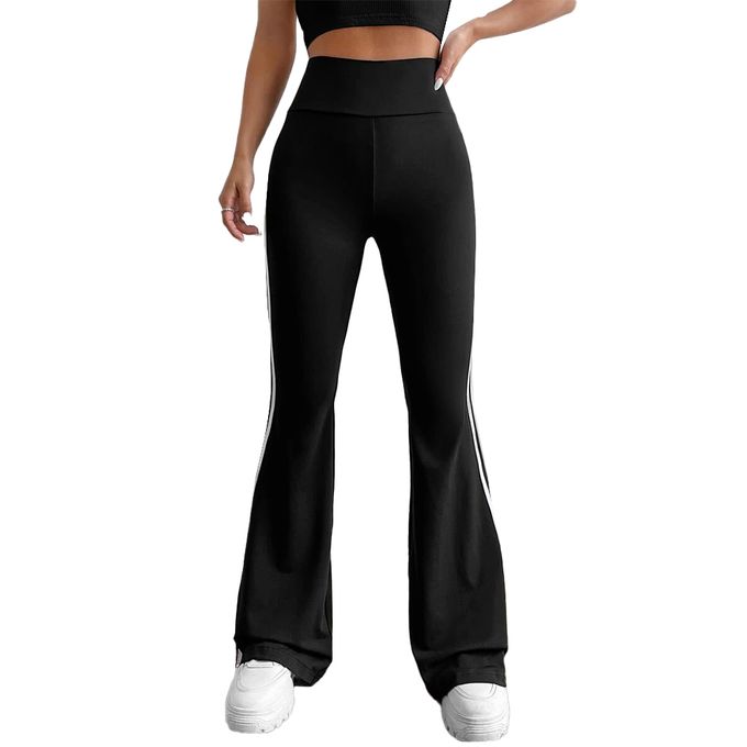 Nileton - Sport Leggings Pants - Wide Leg - Side Stripe