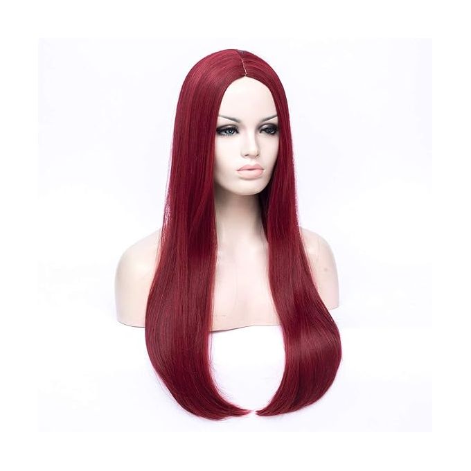 Long, Straight, Dark Red Synthetic Hair Wig