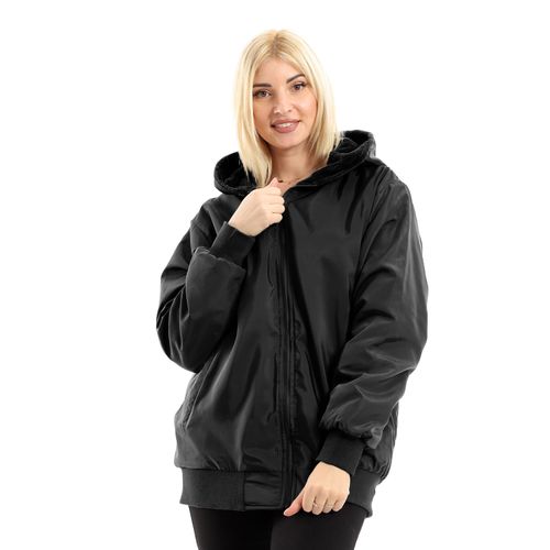 SQAP Jacket With Long Sleeves And Fur - Black - Women