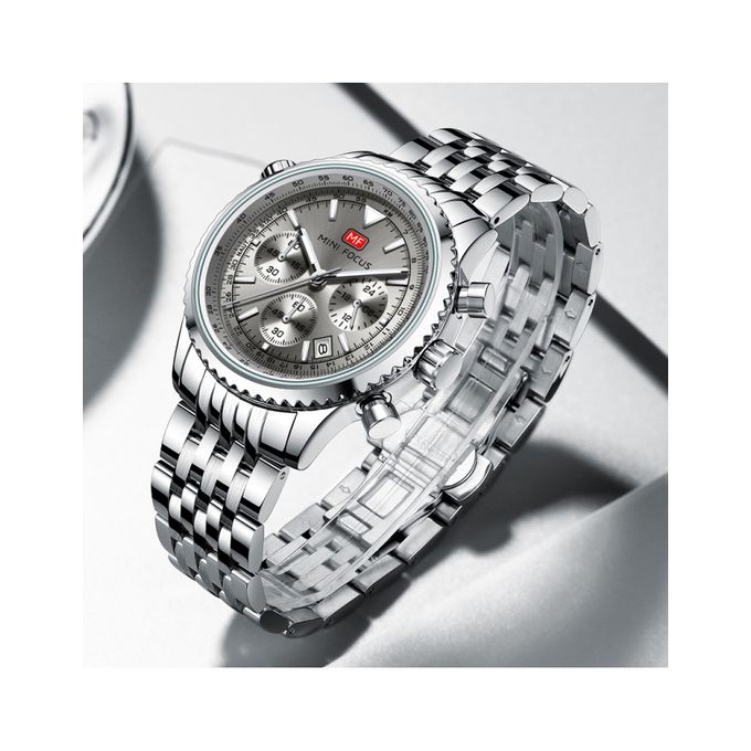 Mini Focus Men's Quartz Watches Stainless Steel Silver 0463