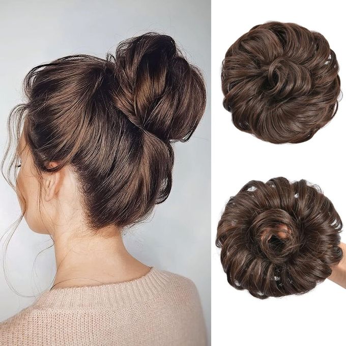 Wavy And Uneven Bun Hairpiece, Designed As A Donut-shaped