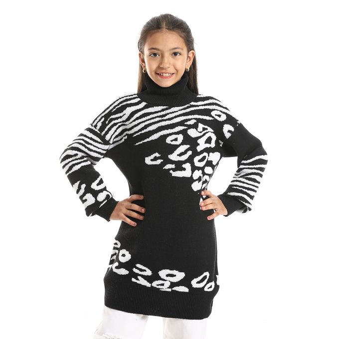 Caesar Girls Wool Pullover With Mutlicolour Design