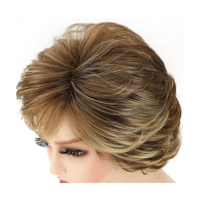 Short Brown Hair Synthetic Wig For Women Cute Brown Curly Wig - For Women