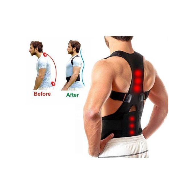 Power Magnetic Posture Back Support Corrector - Black