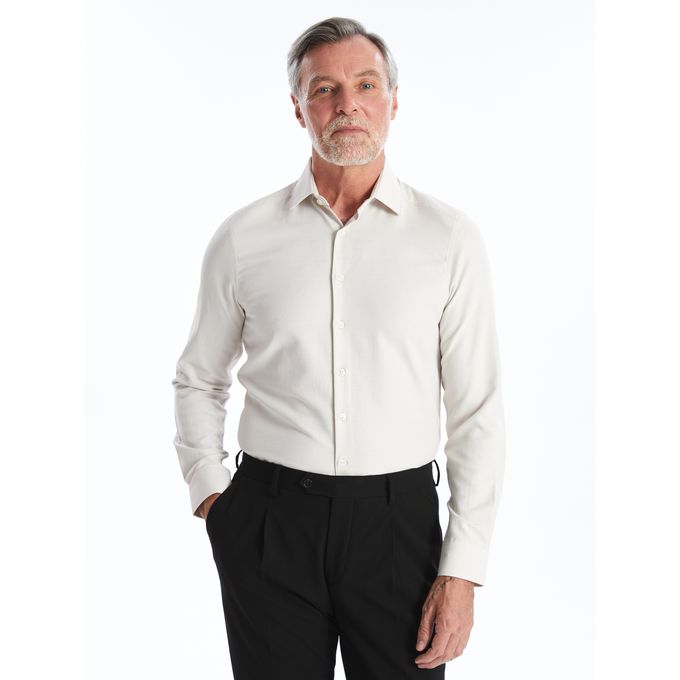 LC Waikiki Slim Fit Long Sleeve Dobby Men's Textured Shirt