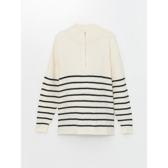 LC Waikiki Turtle Neck Striped Long Sleeve Maternity Tricot Sweater
