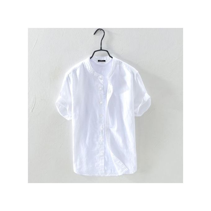Incerun Men Leisure Stand Collar Short Sleeve Shirts