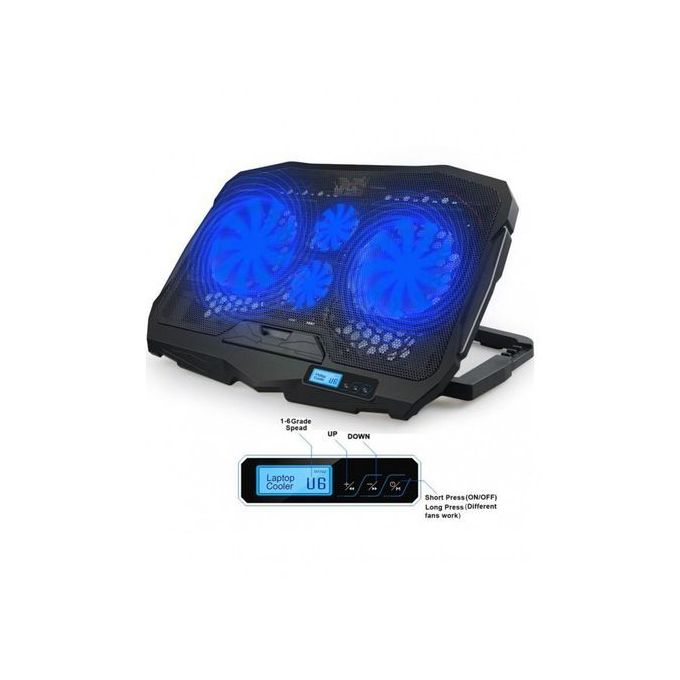 4 Fan USB Blue LED Light Laptop Cooling Pad